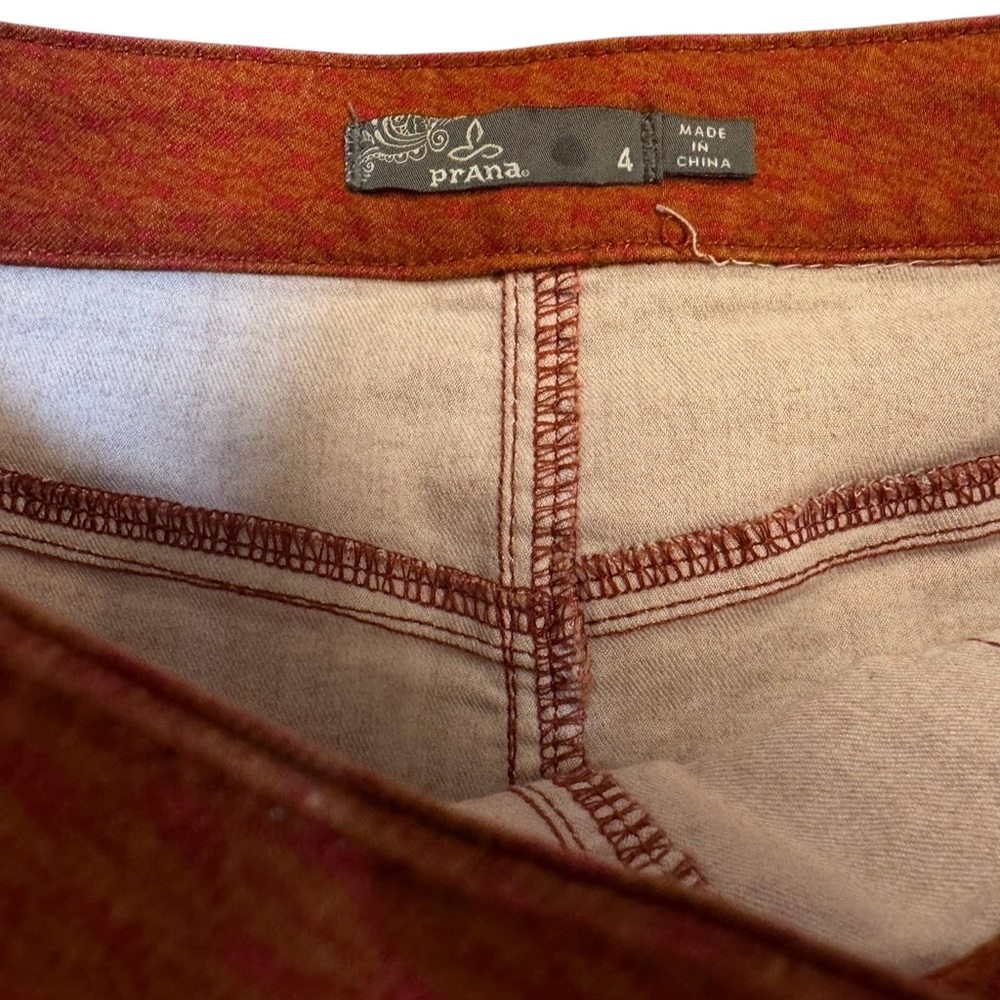 prAna Mini Skirt Size 4 Rust Orange Textured Stretch Casual - Picture 5 of 7